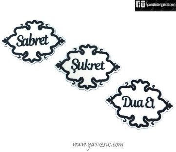 Ahşap 3 lü  Sabret & Şükret & Dua Et Set(25*18