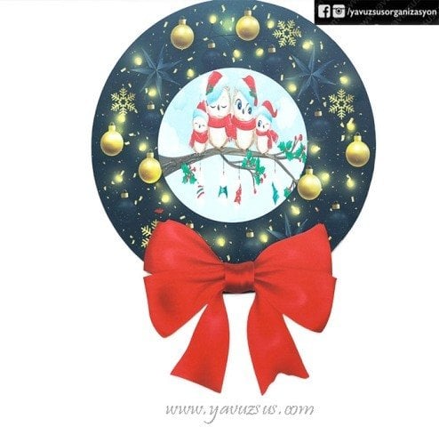 Baykuşlu Yılbaşı Kapı Süsü