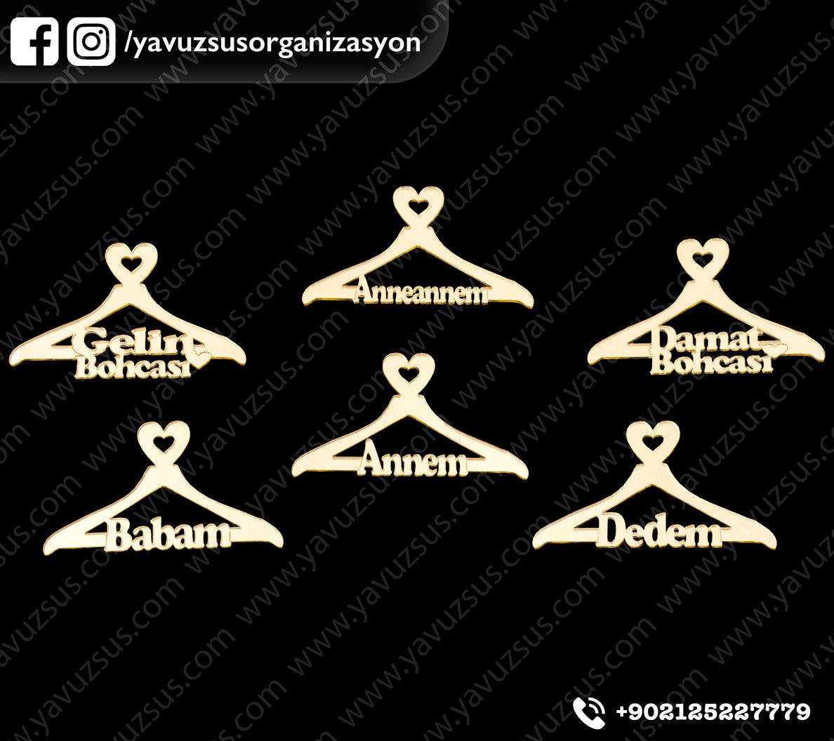 İsme özel bohça askısı pleksi (7*4cm) ALTIN