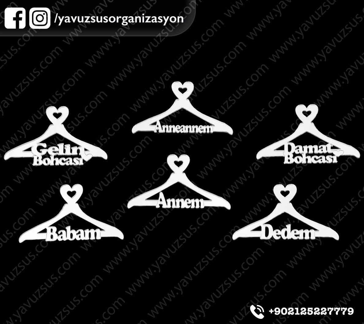 İsme özel bohça askısı pleksi (7*4cm) GUMUS