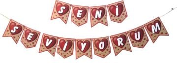 Kalp Dekorlu Seni Seviyorum Banner