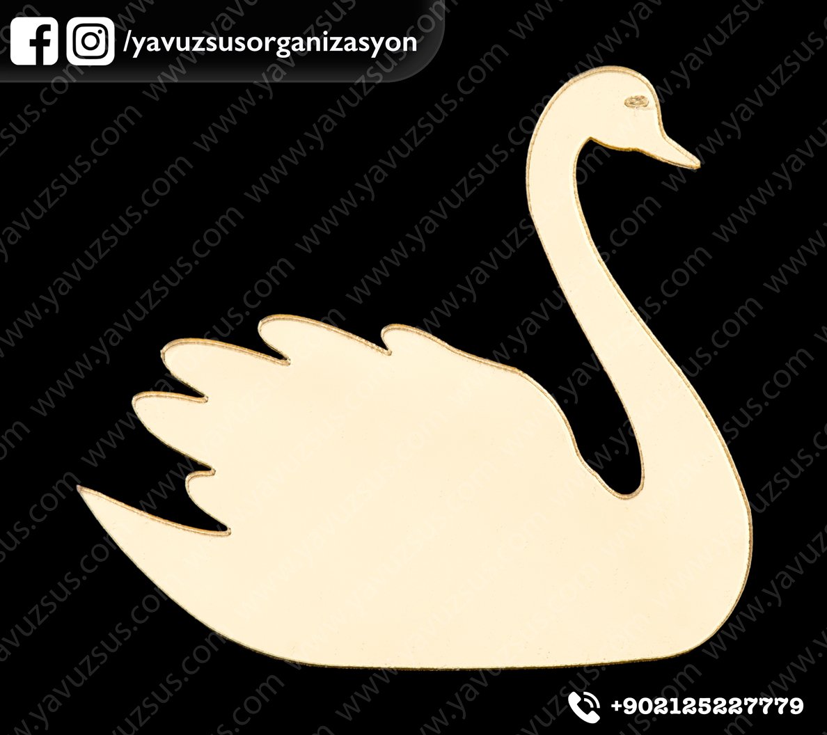 Kuğu  pleksi (5*5,5cm) ALTIN