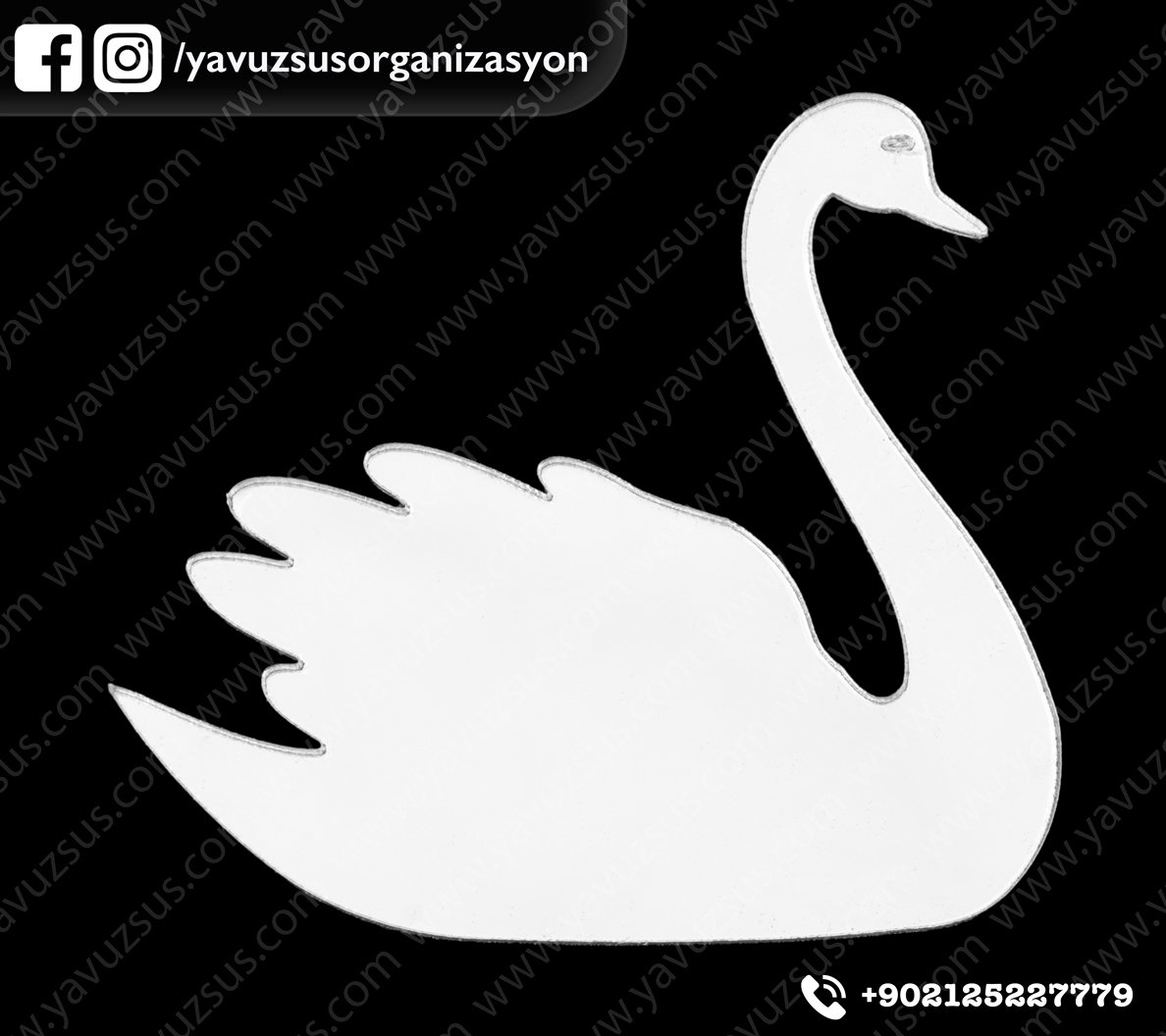 Kuğu  pleksi (5*5,5cm) GUMUS