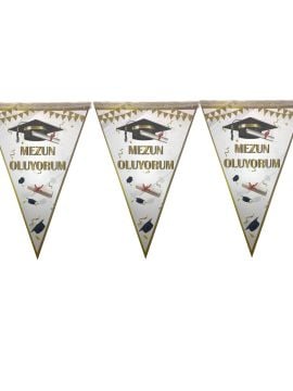 Mezun Oluyorum Üçgen Flama(Mezuniyet Süsü)