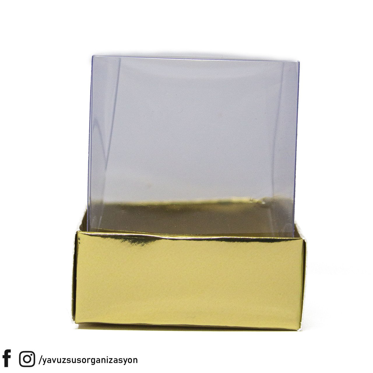 5x5x6 cm Asetat Kapaklı Kutu (25 adet) ALTIN