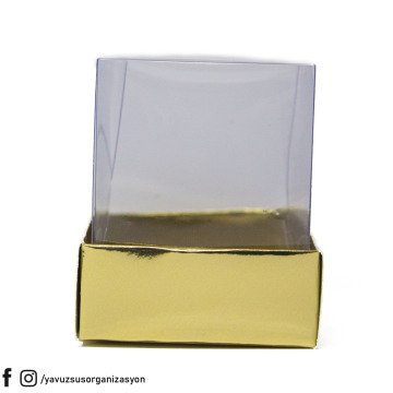 5x5x6 cm Asetat Kapaklı Kutu (25 adet) ALTIN