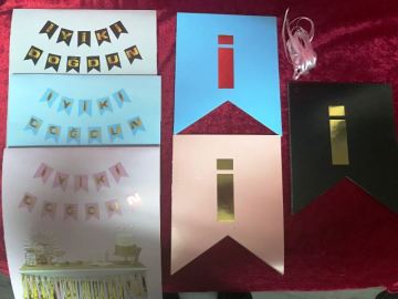 Yaldızlı Flama büyük iyi ki doğdun banner(16x20cm) MAVI