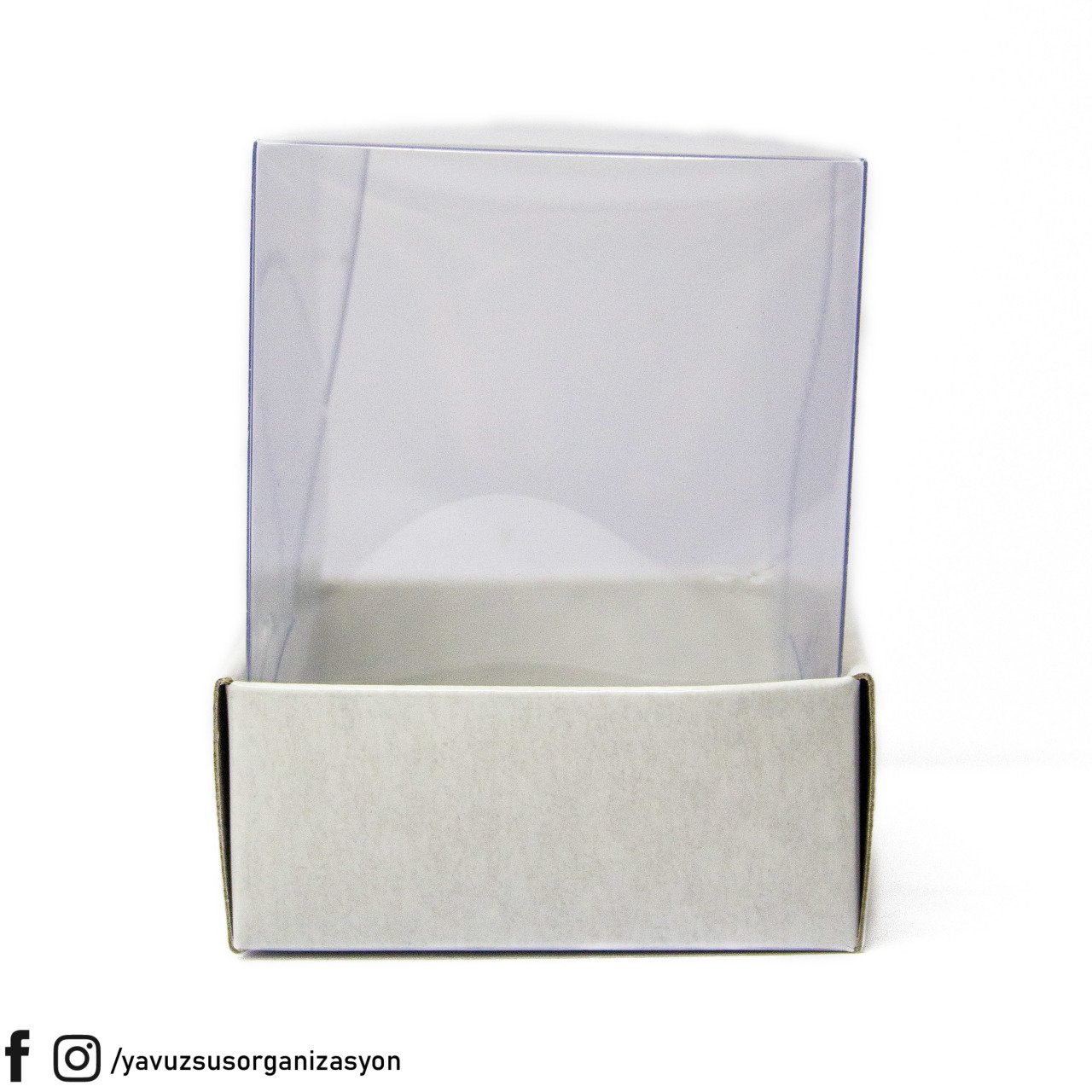 5x5x6 cm Asetat Kapaklı Kutu (25 adet) BEYAZ