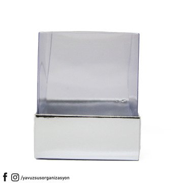 5x5x6 cm Asetat Kapaklı Kutu (25 adet) GUMUS