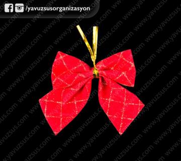 12 li Kadife Fiyonk Yılbaşı Ağaç Süsü