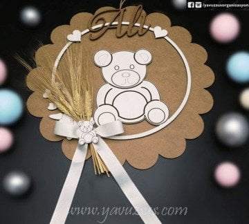 İsme Özel AYICIK Figürlü Kapı Süsü