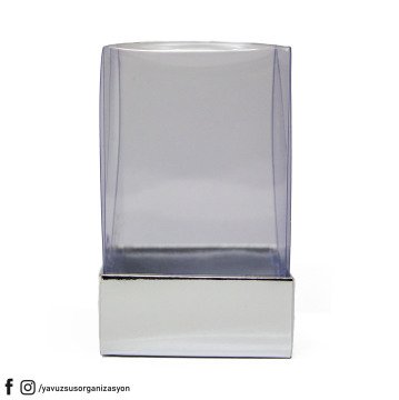 5x5x8 cm Asetat Kapaklı Kutu (25 adet) GUMUS