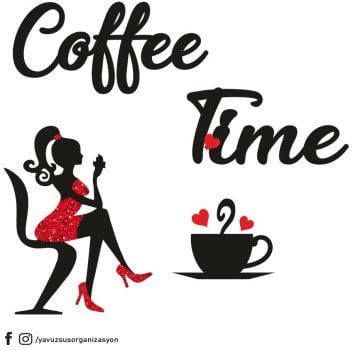 Coffe Time Kadın Figürlü Duvar Süsü