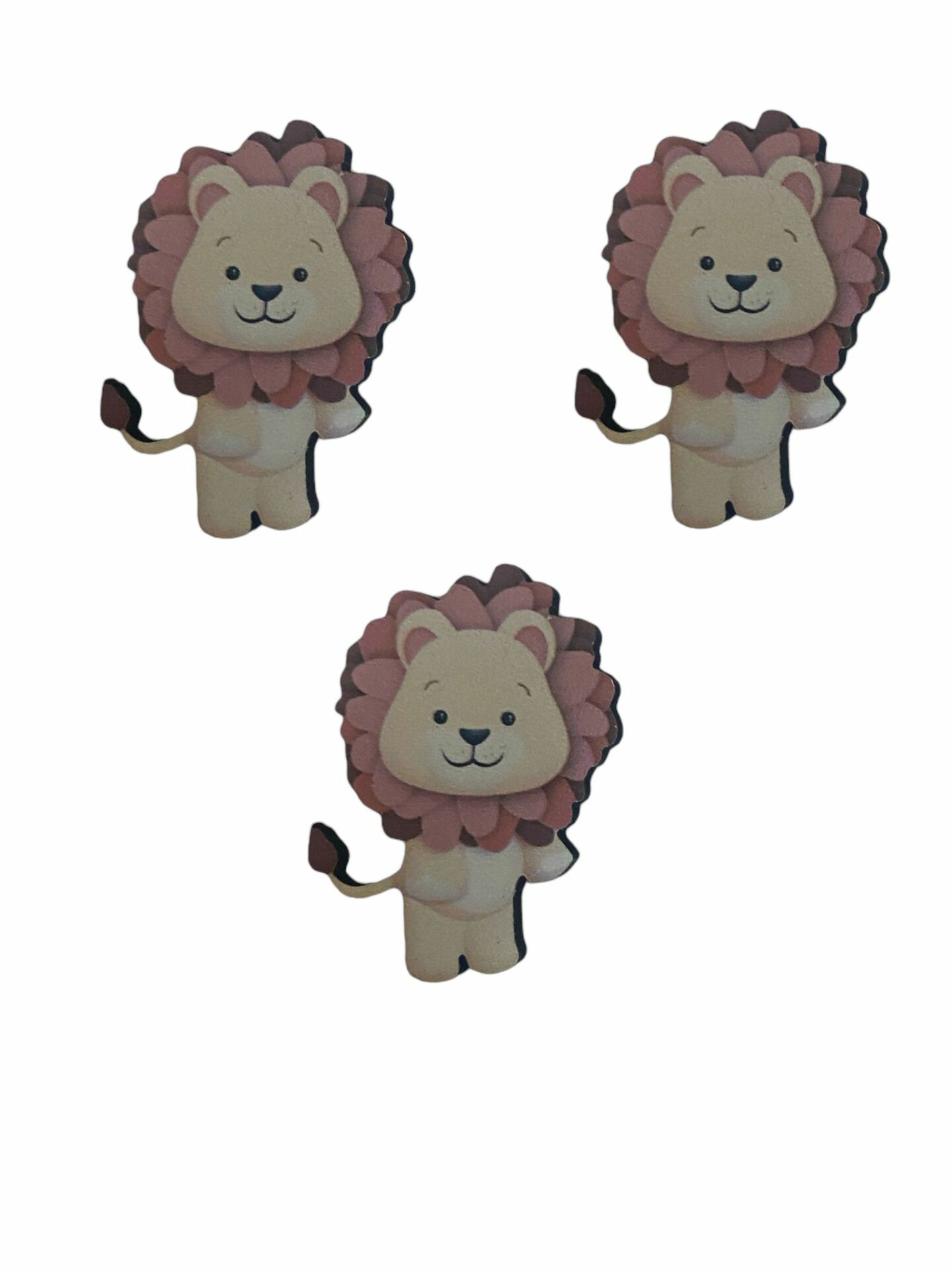 Ahşap Üzeri Uv Baskı Kahverengi Aslan Figür  & obje