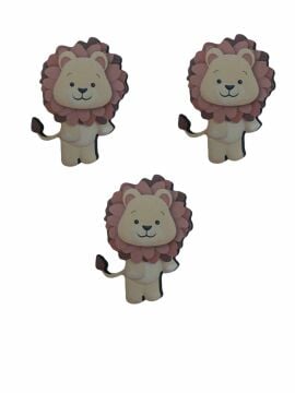 Ahşap Üzeri Uv Baskı Kahverengi Aslan Figür