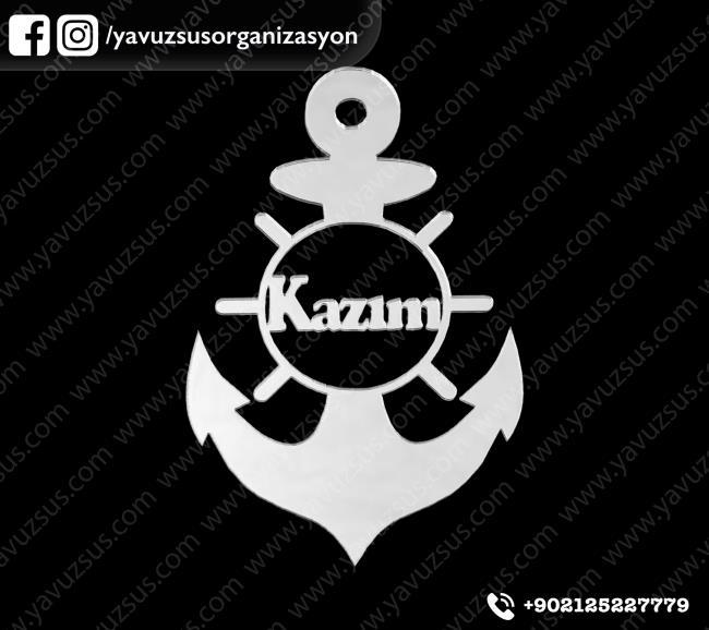 Çapa dikiz aynası süsü 13x8 GUMUS