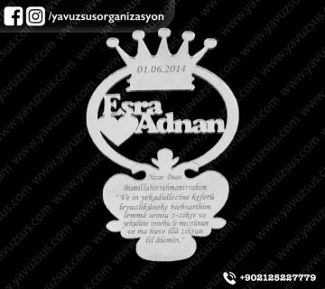 Taçlı dikiz aynası süsü 13x8 GUMUS