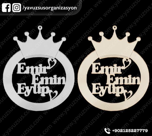 Yuvarlak taçlı dikiz aynası süsü 9x8 ALTIN