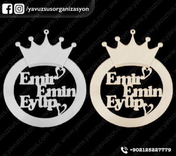 Yuvarlak taçlı dikiz aynası süsü 9x8 ALTIN