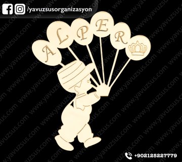 Balonlu şapkalı pleksi çocuk(10*8,5cm) ALTIN