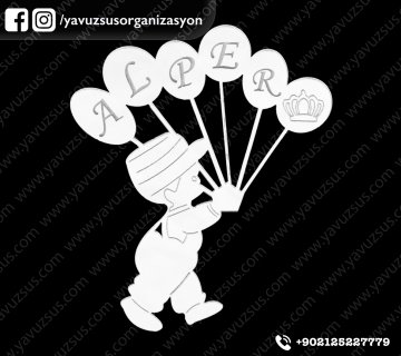 Balonlu şapkalı pleksi çocuk(10*8,5cm) GUMUS
