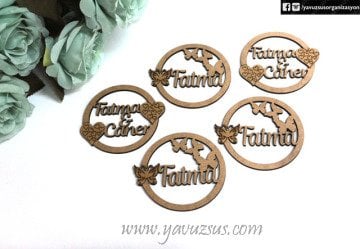 Kraft Rengi İsme Özel Ahşap Süs(9cm)