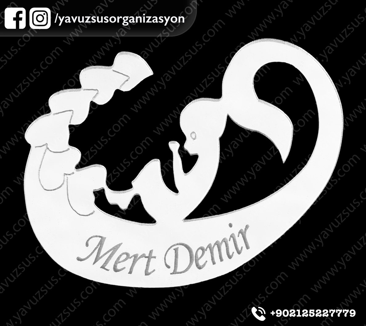 Bebekli vav  pleksi(6,5*8cm) GUMUS