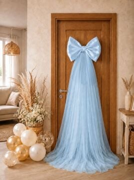 40*200cm saten & kristal tül fiyonk  Kapı süsü