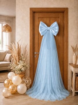 40*200cm saten & kristal tül fiyonk  Kapı süsü