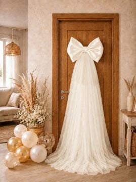 40*200cm saten & kristal tül fiyonk  Kapı süsü