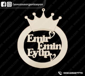 Yuvarlak taçlı dikiz aynası süsü 9x8