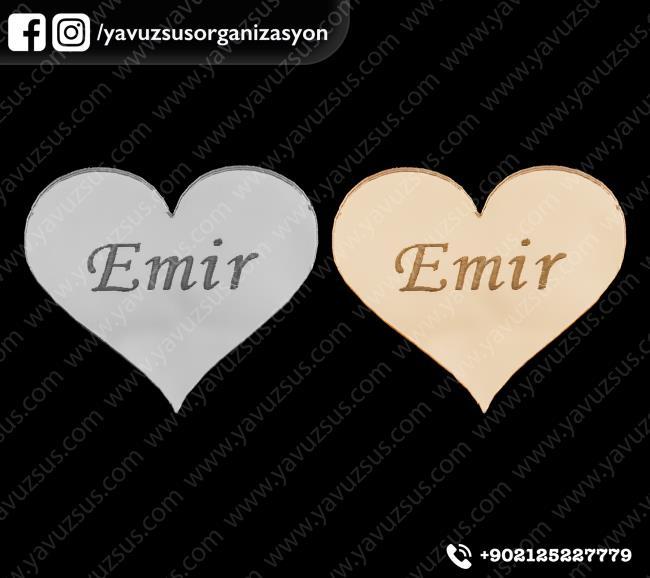 Pleksi kalp yazılı(2mm) ALTIN 3X3