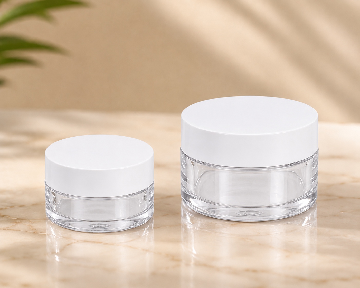 5 ml & 10 ml beyaz kapak mika krem kutusu