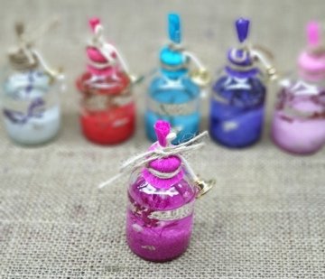 Süslü kandilli cam şişe (50cc) FUSYA