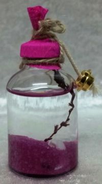 Süslü kandilli cam şişe (50cc) FUSYA