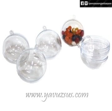6 cm Yuvarlak Şeffaf Top(8 adet)