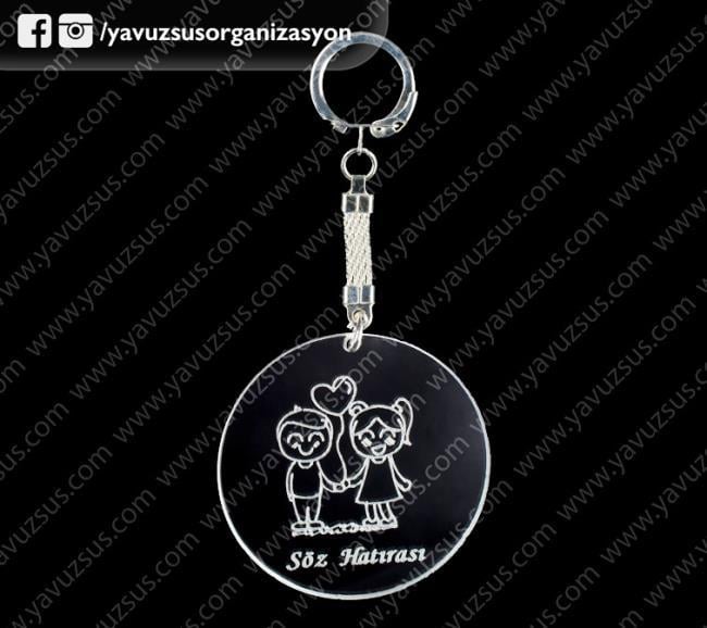 pleksi yuvarlak gel.dam.anahtarlık ALTIN