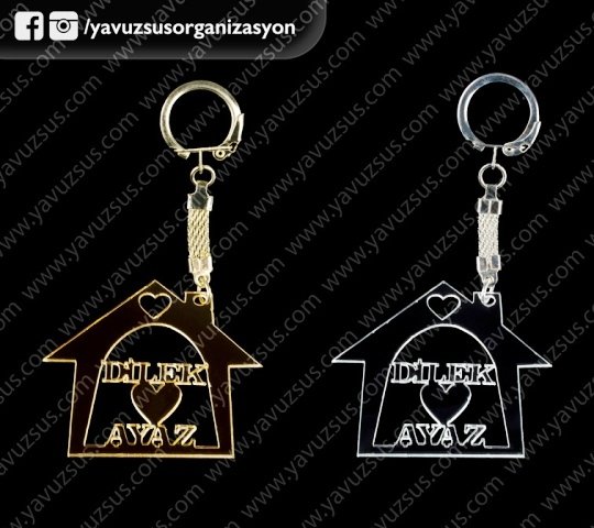 pleksi ev anahtarlık ALTIN