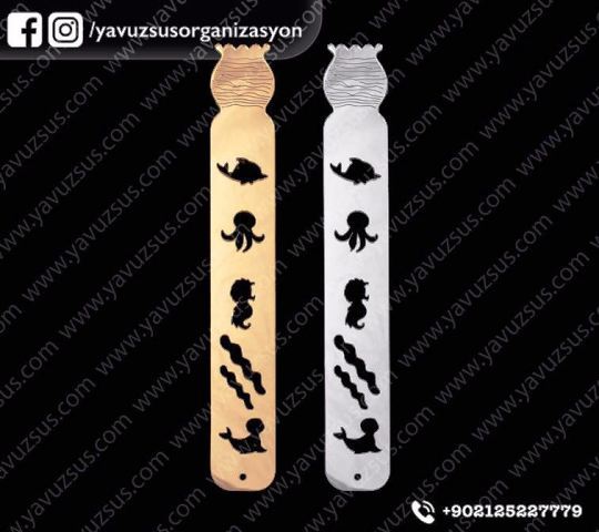 pleksi kitap ayracı  AKVARYUM (3x22,5) GUMUS