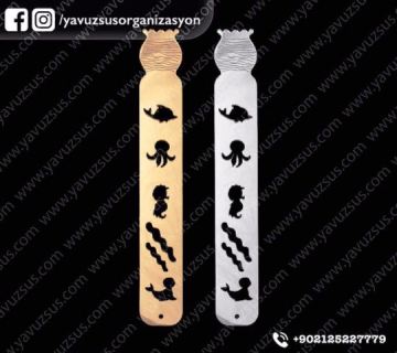 pleksi kitap ayracı  AKVARYUM (3x22,5) GUMUS