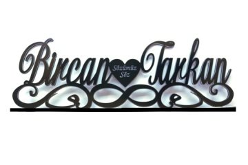 Siyah sonsuzluk siyah mdf tabanlık(isimlik)