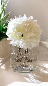 Cam şişede simli kolonyalı Hediyelik(20 adet)