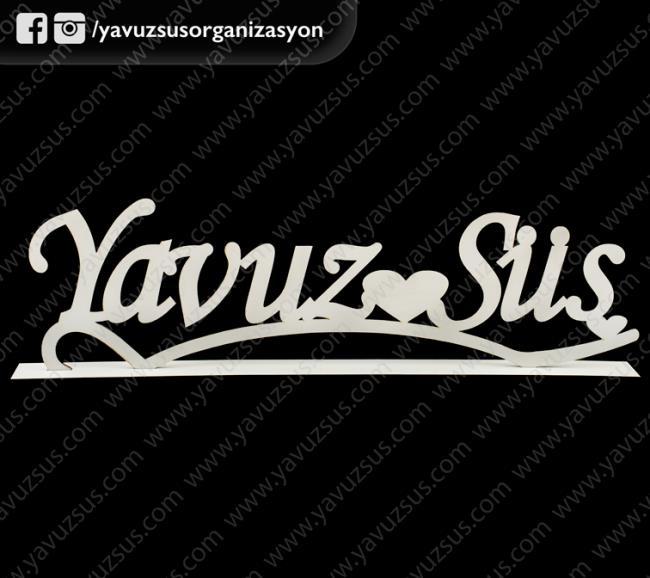 Ahşap dalgalı tabanlık(masa üstü isimlik)