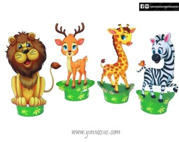 Ayakta 4 lü Safari Konseptli Figürler(4 adet pvc)