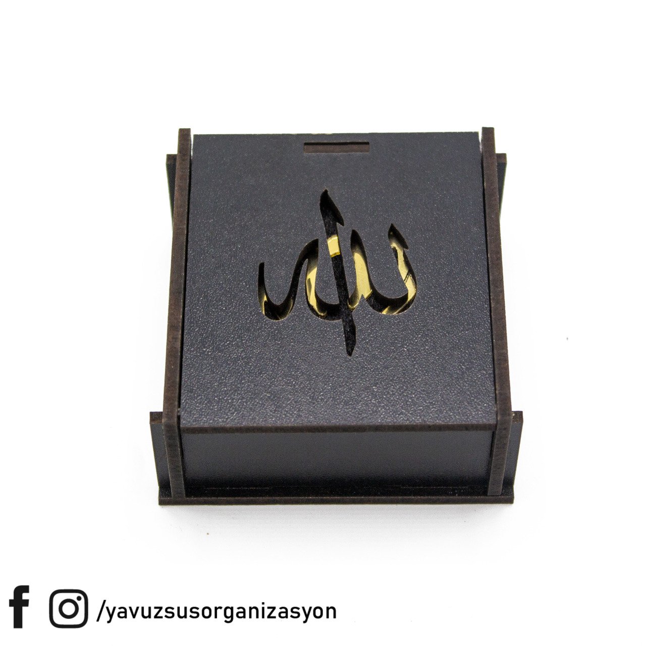 Ahşap Kutulu Kuranlı Tesbihli Hediyelik SIYAH