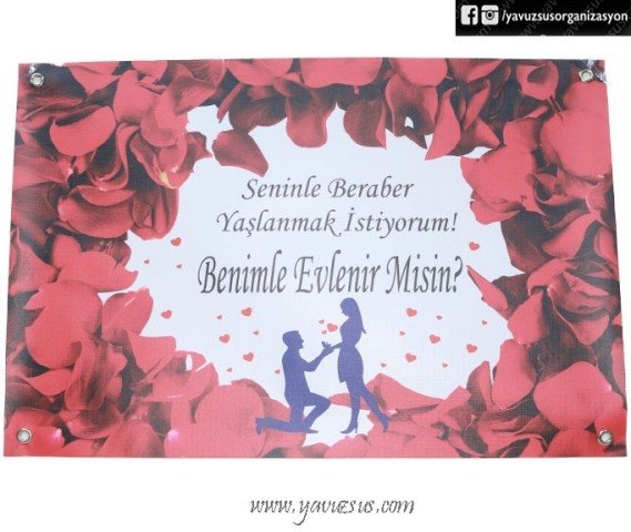Evlilik Teklifi İçin Branda & Afiş(70*50cm)