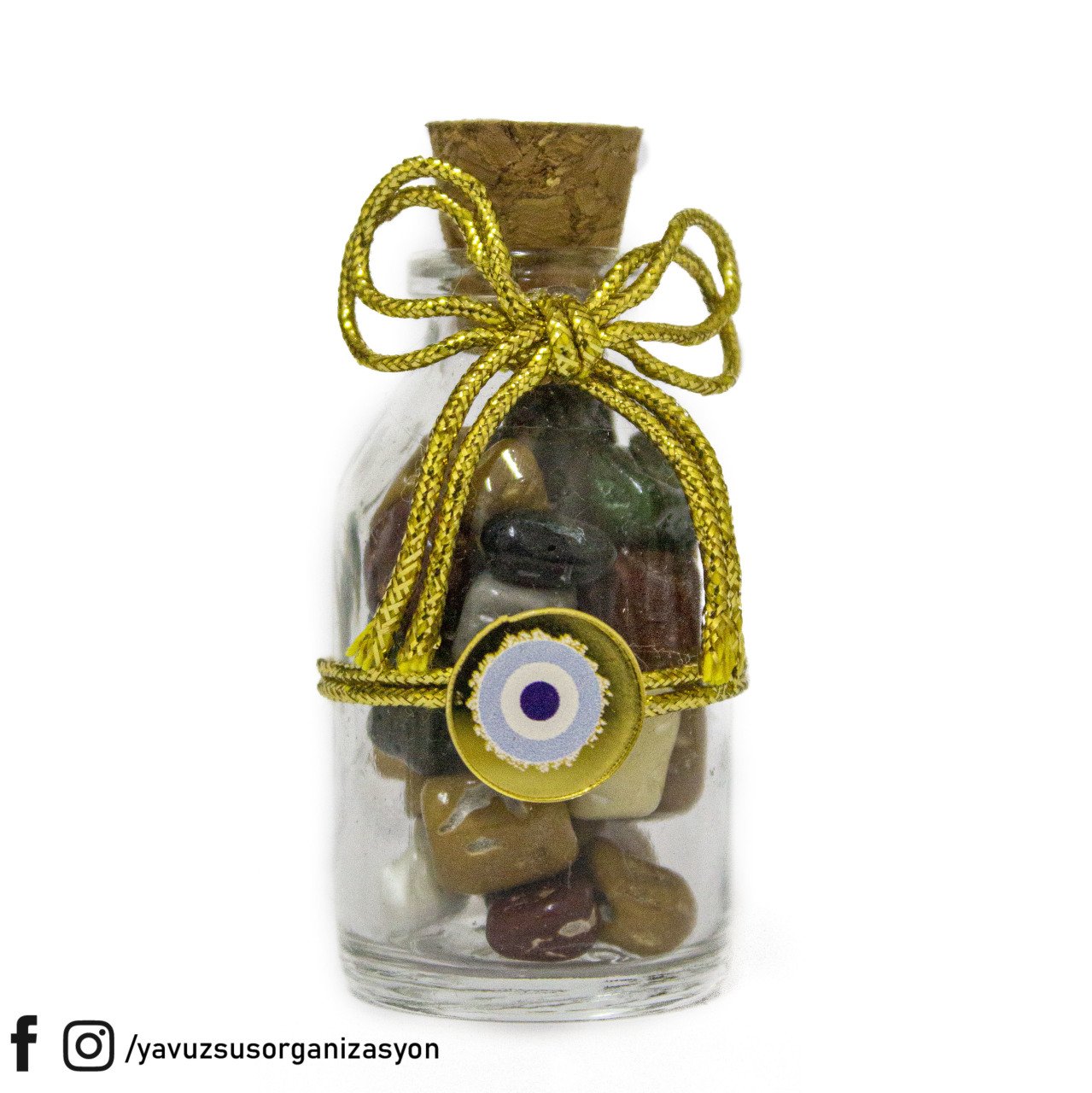 Mantar Şişede Çakıl Taşı Çikolata Nikah Şekeri20ad ALTIN