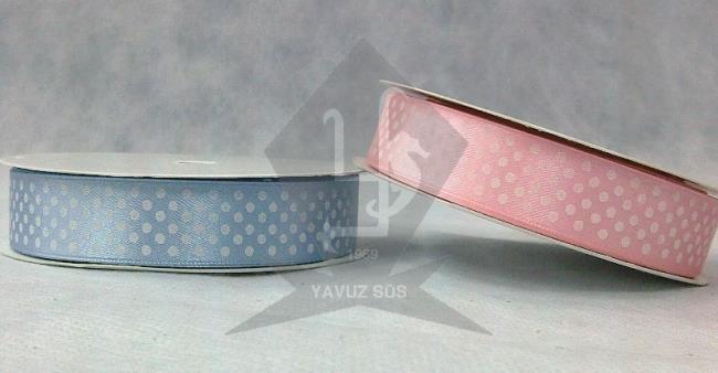 2CM KOYU ZEMİN PUANLI KURDELE BEYAZ PEM