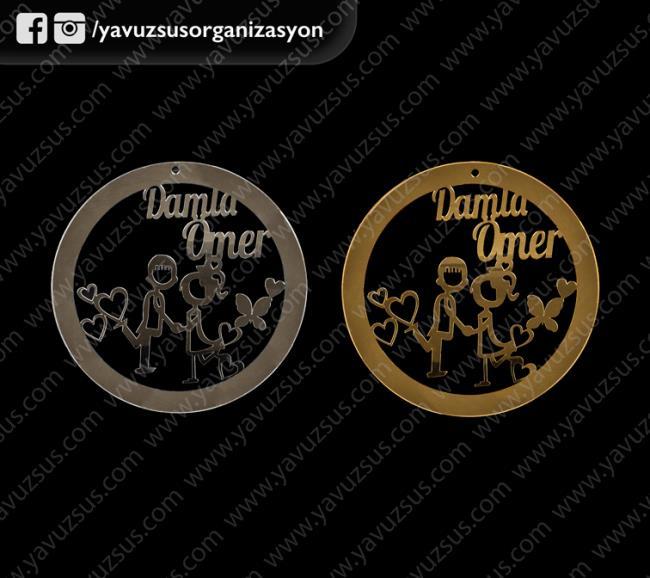 yuvarlak pleksi gel.dam özel tasarım kapı süsü GUMUS