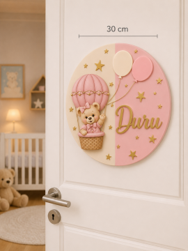 30 cm iki renkli  isme özel Pleksi Kapı süsü